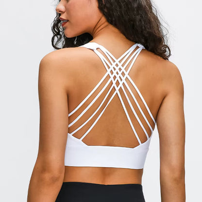 Débardeur de fitness femme – Push‑up, dos croisé, performance respirante